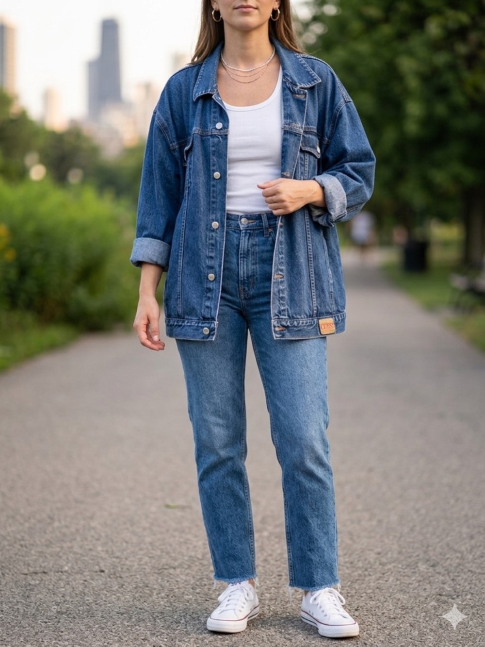 GUESS Oversized Blue Denim Jacket - Size 4XL